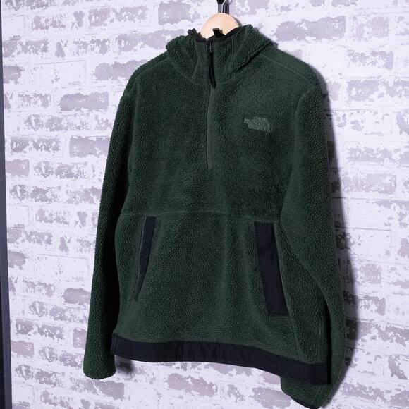 The North Face Fleece Quarter Zip Hoodie Dark Green Size Small/Medium Men's - Picture 3 of 6